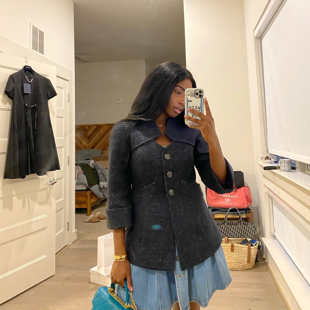 SOLD Chanel Shiny Navy Jacket